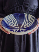 Bloomingville - Shama Skål, Blå, Stentøj - Ø33,5 × H8 cm