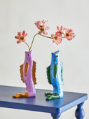 Bloomingville - Mako Vase, Multifarvet, Stentøj - L11,5 × H19 × B7,5 cm, sæt med 2