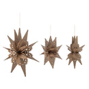 Bloomingville - Ilo Stjerne, Brun, FSC® Mix, papir - Ø45 × H16/Ø45 × H13/Ø66 × H20 cm, sæt med 3