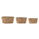 Bloomingville - Barba Kurv, Natur, Vandhyacint - L33 × B19 × H16/L39 × B25 × H18/L45 × B32 × H20 cm, sæt med 3