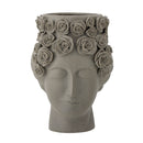 Bloomingville - Akira Vase, Grå, Stentøj - Ø21 × H30 cm