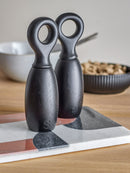 Bloomingville - Martim Salt & Peberkværn, Sort, Gummitræ - Ø6,5 × H21 cm, sæt med 2