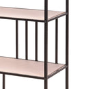 Reol i sort metal og træ - 5 hylder - B70xD32xH170cm