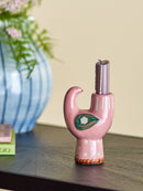 Bloomingville - Trudy Lysestage, Rosa, Stentøj - L9 × H12,5 × B6 cm