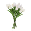Bloomingville - Tulip Buket, Hvid, Kunstige Blomster - Ø17 × H32 cm