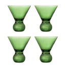 Bloomingville - Corliss Cocktailglas, Grøn, Glas - Ø9,5 × H11 cm, sæt med 4