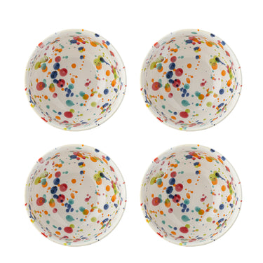 Bloomingville - Freckles Skål, Multifarvet, Stentøj - Ø11,5 × H6 cm, sæt med 4