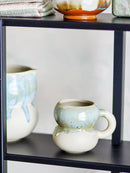 Bloomingville - Luna Krus, Blå, Stentøj - Ø9 × H10 cm, sæt med 4