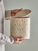 Bloomingville - Pipfyrretræ Krukke m/låg, Natur, Stentøj - L9,5 × H19 × B16,5 cm