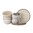 Bloomingville - Sandrine Morgenmadssæt, Natur, Stentøj - C:Ø8,5 × H8/B:Ø15 × H8/P:Ø22 × H2, sæt med 12