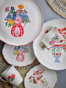 Bloomingville - Dorothy Kagefad, Multifarvet, Stentøj - Ø28 × H9 cm