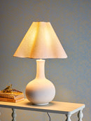 Bloomingville - Heide Bordlampe, Hvid, Stentøj - Ø42 × H60 cm