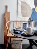 Bloomingville - Sandrine Bordservice Sæt, Natur, Stentøj - P:Ø28,5 × H2,5/Ø22 × H2/DP:Ø22 × H5cm, sæt med 12