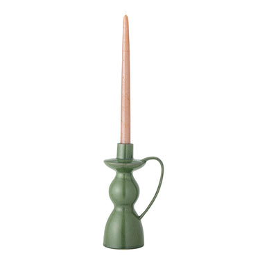 Bloomingville - Fija Lysestage, Grøn, Stentøj - Ø13 × H22,5 cm