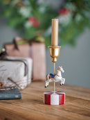 Bloomingville - Merry-go-round Lysestage, Multifarvet, Polyresin - Ø7 × H20 cm