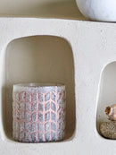 Bloomingville - Esther Fyrfadsstage, Rosa, Genanvendt Glas - Ø8 × H9 cm