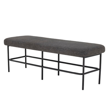 Bloomingville - Farell Bænk, Grå, polyester - L140 × H45 × B45,5 cm