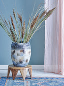 Bloomingville - Nienna Vase, Blå, Stentøj - Ø25,5 × H31 cm