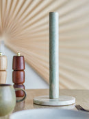 Bloomingville - Emy Køkkenrulleholder, Grøn, Marmor - Ø15 × H30 cm