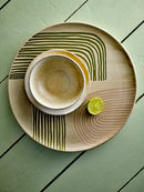 Bloomingville - Amica Serveringsfad, Multifarvet, Stentøj - Ø39 × H2,5 cm
