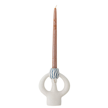 Bloomingville - Hatty Lysestage, Blå, Stentøj - L14 × H17 × B6 cm