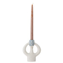 Bloomingville - Hatty Lysestage, Blå, Stentøj - L14 × H17 × B6 cm