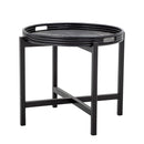 Bloomingville - Milli Bakkebord, Sort, Rattan - Ø60 × H47 cm