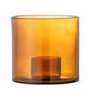 Bloomingville - Kahlah Lysestage, Brun, Genanvendt Glas - Ø19 × H18 cm