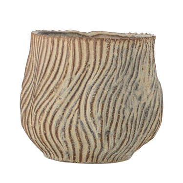 Bloomingville - Dua Urtepotteskjuler, Brun, Stentøj - Ø19 × H17 cm