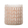 Bloomingville - Esther Fyrfadsstage, Rosa, Genanvendt Glas - Ø8 × H9 cm