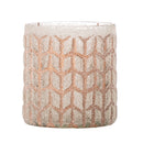 Bloomingville - Esther Fyrfadsstage, Rosa, Genanvendt Glas - Ø8 × H9 cm