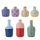 Bloomingville - Maien Vase, Multifarvet, Stentøj - Ø7 × H14 cm, sæt med 7