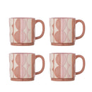 Bloomingville - Saul Krus, Rosa, Stentøj - Ø9 × H9,5 cm, sæt med 4