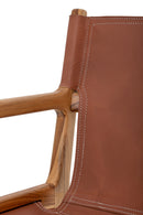 Bloomingville - Ollie Loungestol, Brun, Læder - L55 × H84 × B60 cm