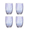 Bloomingville - Brinley Drikkeglas, Blå, Glas - Ø7,5 × H11 cm, sæt med 4