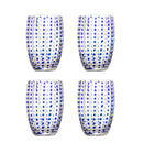 Bloomingville - Brinley Drikkeglas, Blå, Glas - Ø7,5 × H11 cm, sæt med 4