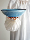 Bloomingville - Sandrine Skål, Blå, Stentøj - Ø32 × H10 cm