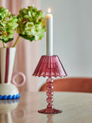 Bloomingville - Cisco Fyrfadsstage, Rød, Glas - Ø12 × H19,5 cm