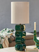 Bloomingville - Brady Bordlampe, Grøn, Stentøj - Ø25 × H68 cm