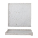 Bloomingville - Majsa Fad, Hvid, Marmor - L35 × H3 × B35 cm