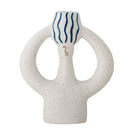 Bloomingville - Hatty Lysestage, Blå, Stentøj - L14 × H17 × B6 cm