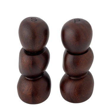 Bloomingville - Salvi Salt & Peberkværn, Brun, Akacie - Ø6,5 × H17 cm, sæt med 2