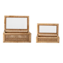 Bloomingville - Lally Æske m/låg, Natur, Rattan - L32 × H9 × B17/L39 × H15,5 × B24 cm, sæt med 2