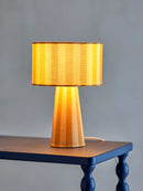 Bloomingville - Emmie Bordlampe, Gul, Hør - Ø20 × H30 cm