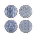 Bloomingville - Karine Tallerken, Blå, Stentøj - Ø20 × H2,5 cm, sæt med 4