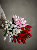 Bloomingville - Tulip Buket, Hvid, Kunstige Blomster - Ø17 × H32 cm