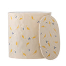 Bloomingville - Pipfyrretræ Krukke m/låg, Natur, Stentøj - L9,5 × H19 × B16,5 cm