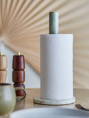 Bloomingville - Emy Køkkenrulleholder, Grøn, Marmor - Ø15 × H30 cm