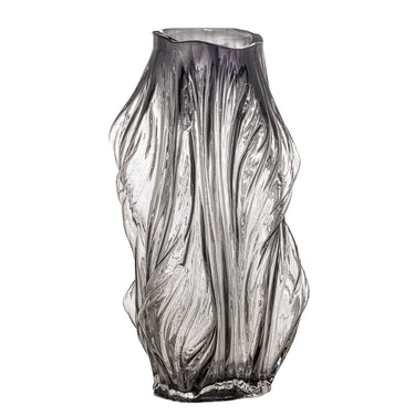 Bloomingville - Tulla Vase, Grå, Glas - Ø17,5 × H32 cm