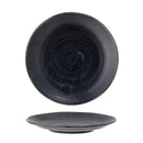 Bloomingville - Yoko Tallerken, Sort, Porcelæn - Ø24 × H3 cm, sæt med 4